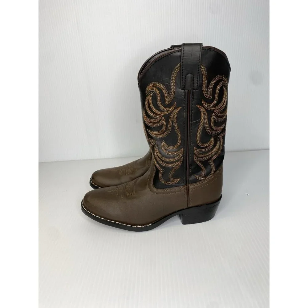 Smoky Mountain Western Boots Boys Size 4 Monterey Leather Brown Black 1575C